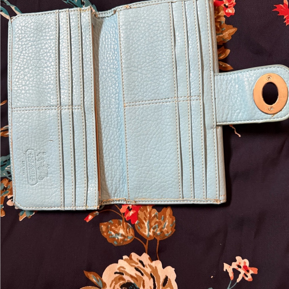 Light Blue Leather Wallet